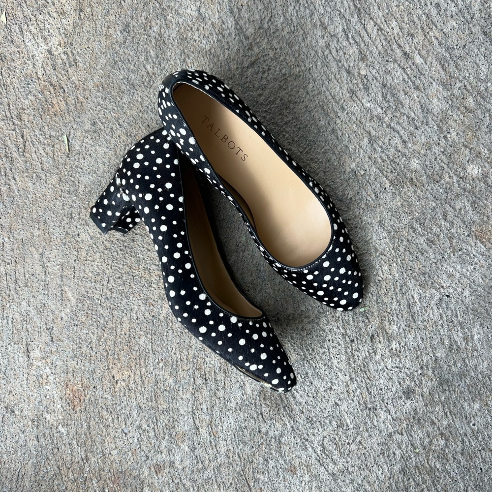 Talbots Black and White Polka Dot Heels